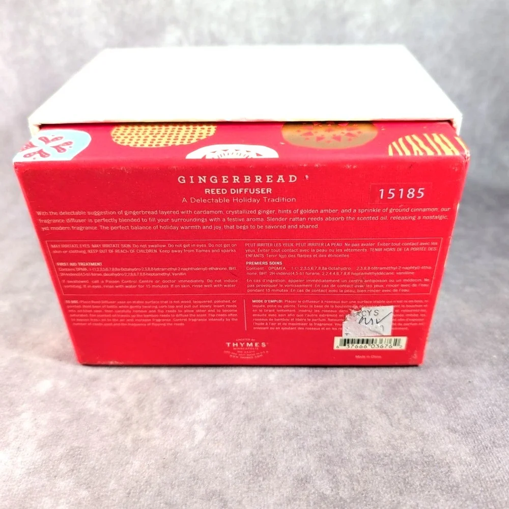 Thymes Gingerbread Reed Oil Diffuser 4.1 Oz Retired Fragrance Scent‎ Holiday NIB
